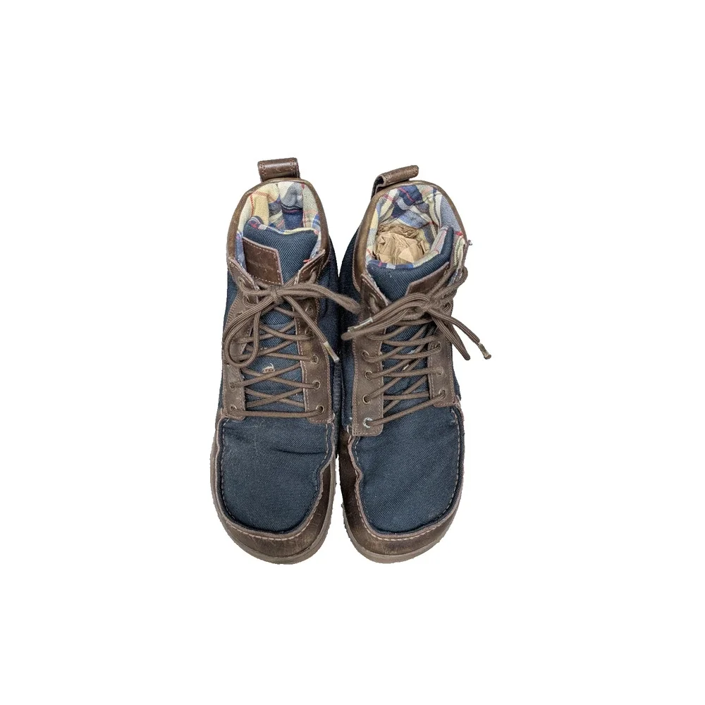 Lems Boulder Boot Mens 14 EU48 Navy Stout Barefoot Outdoor Leather Hike Utility